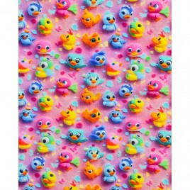 Džersio trikotažas su skaitmenine spauda Little Birds